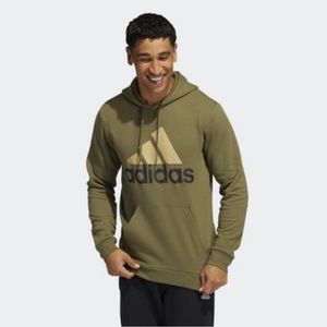 NWT Adidas Badge of Sport 2-Tone Fleece Hoodie *Color: Focus Olive *Size: Small